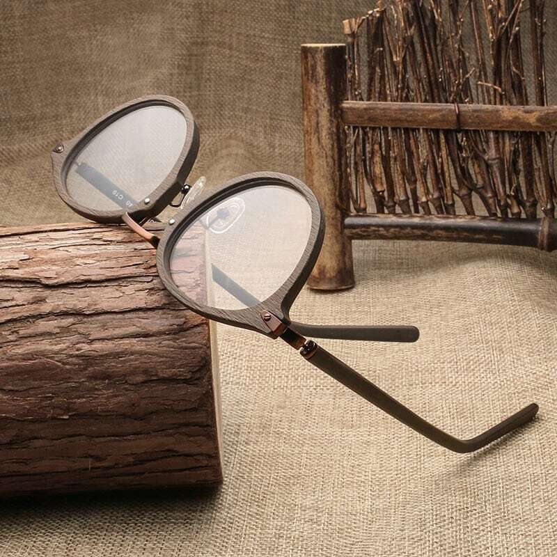 Wood grain glasses - Oval（木目のオーバルメガネ）【BJ0115】