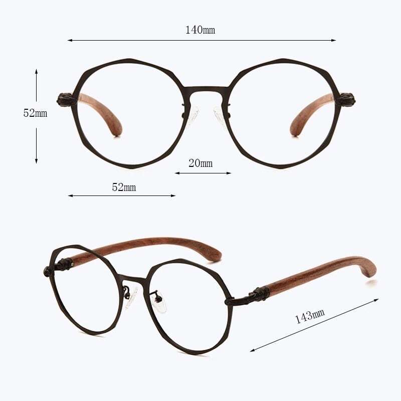 Wooden temple glasses - Geometry（木製テンプルの丸型メガネ）【BJ0184】