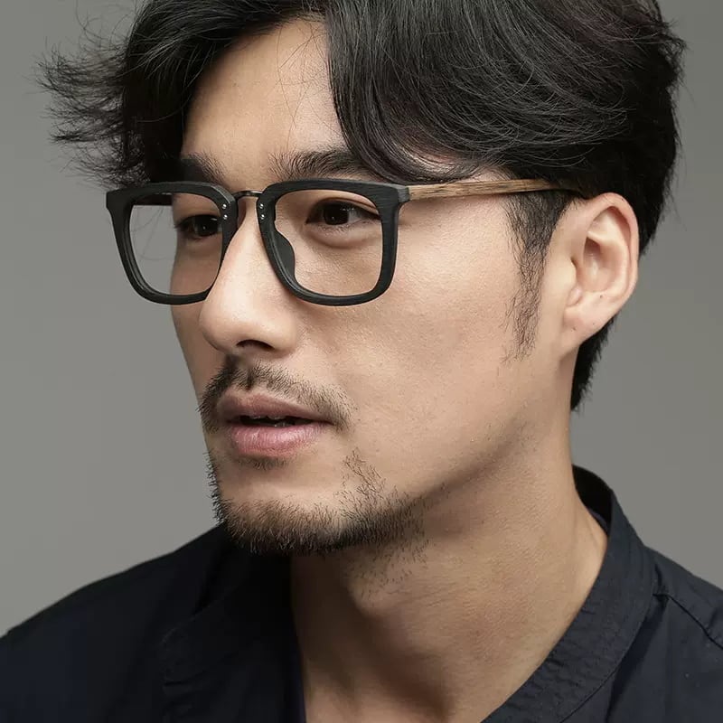 Retro Wood Square Sunglasses【BJ0536】