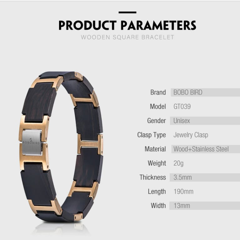 Wooden Metallic Ladder Blacelet【BJ0004】