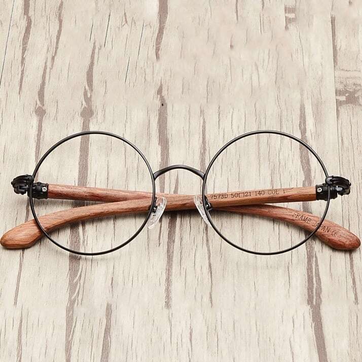Wooden temple "MARU" Megane（木製テンプルの丸メガネ）【BJ0197】