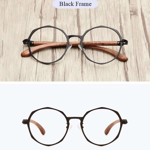 Wooden temple glasses - Geometry（木製テンプルの丸型メガネ）【BJ0184】