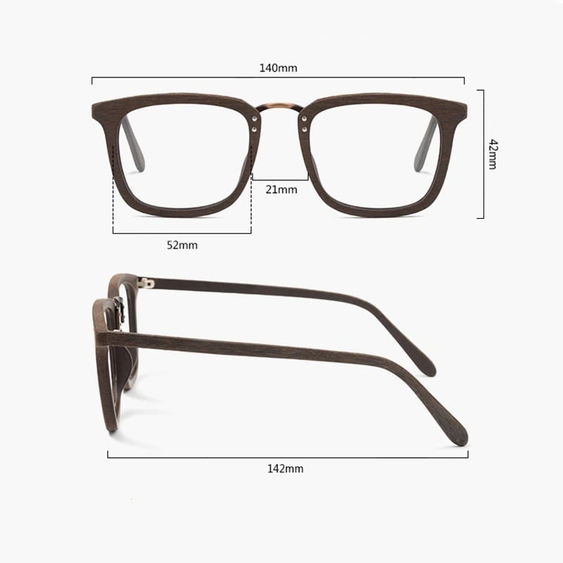 Retro Wood Square Sunglasses【BJ0536】