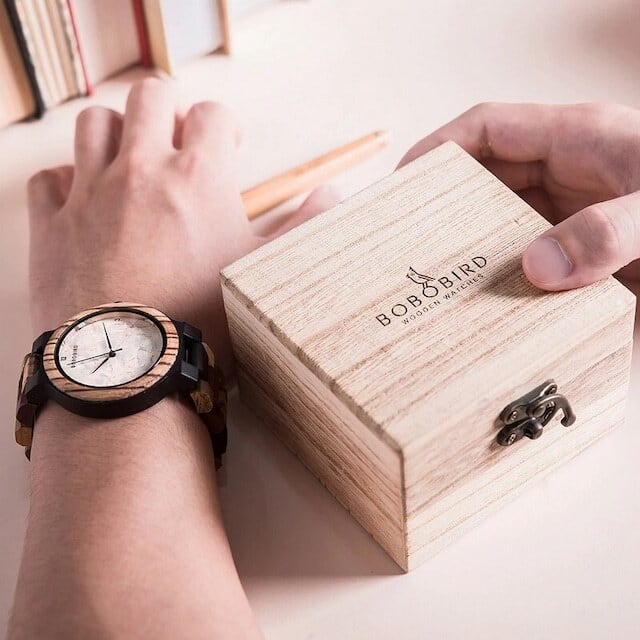 [3atm] Wooden watch - Marble design【BJ2180】
