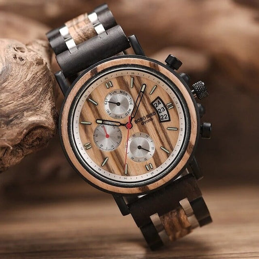 [3atm] Wooden watch - Spider Metal【BJ2149】