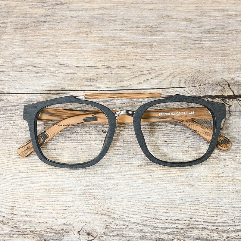 Wood grain Bold Square Glasses【BJ0510】