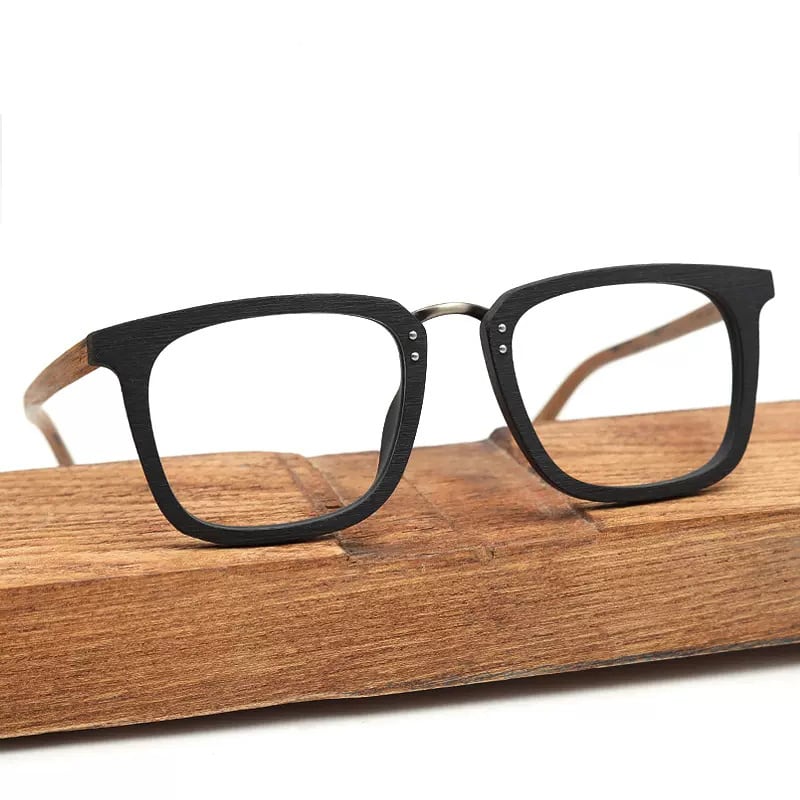 Retro Wood Square Sunglasses【BJ0536】