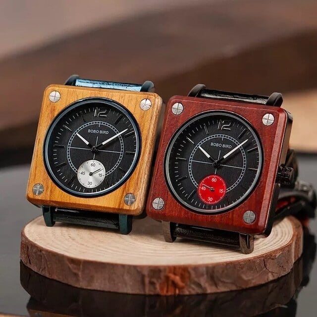 Wooden watch - Square Bread【BJ0106】
