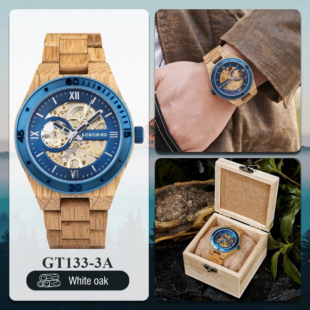Wooden Hollow Automatic Mechanical Watch【BJ0546】