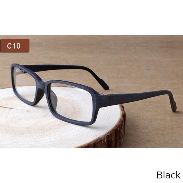 Wood grain glasses - Square（木目のスクエアメガネ）【BJ0075】
