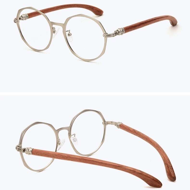 Wooden temple glasses - Geometry（木製テンプルの丸型メガネ）【BJ0184】