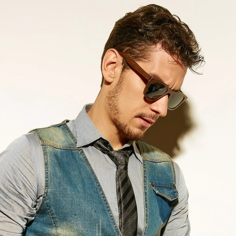 Retro Wood Square Sunglasses【BJ0527】