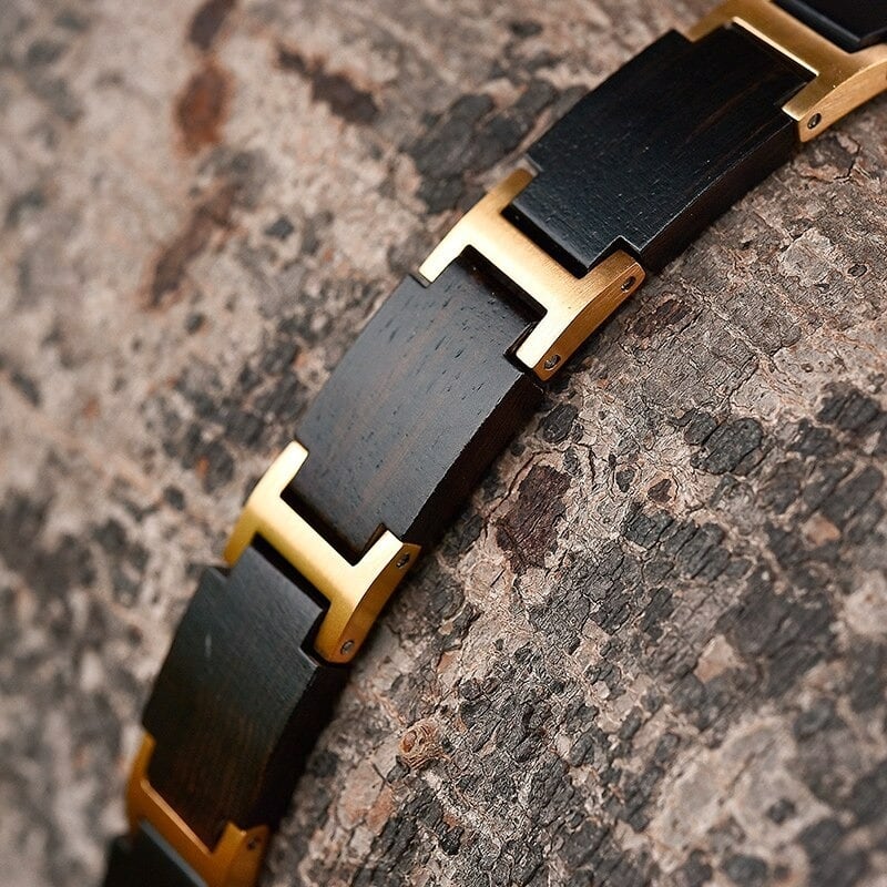 Wooden Metallic Ladder Blacelet【BJ0004】