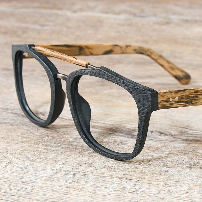 Wood grain Bold Square Glasses【BJ0510】