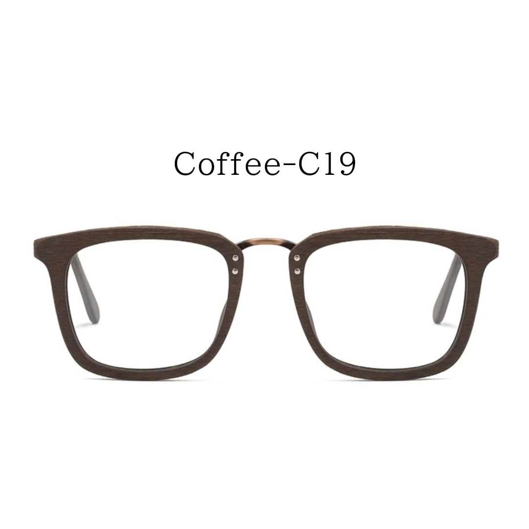 Retro Wood Square Sunglasses【BJ0536】