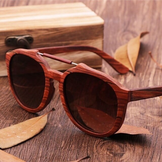 Wooden vintage sunglasses - Teardrop【BJ0010】