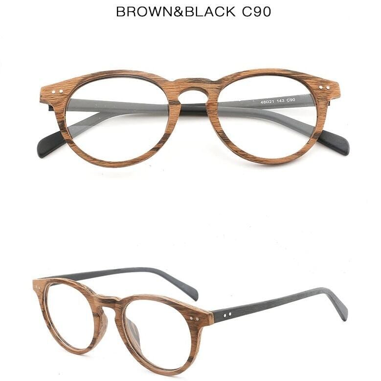 Wood grain glasses - Boston（木目のボストンメガネ）【BJ0130】
