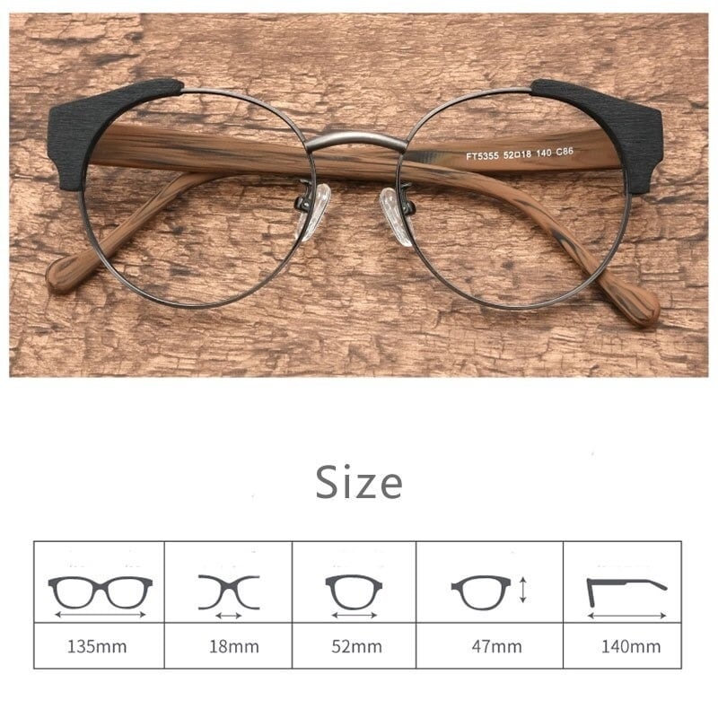 Wood grain Retro Glasses【BJ0508】