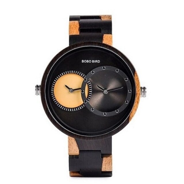Wooden watch - Dual Twin Circles【BJ2143】