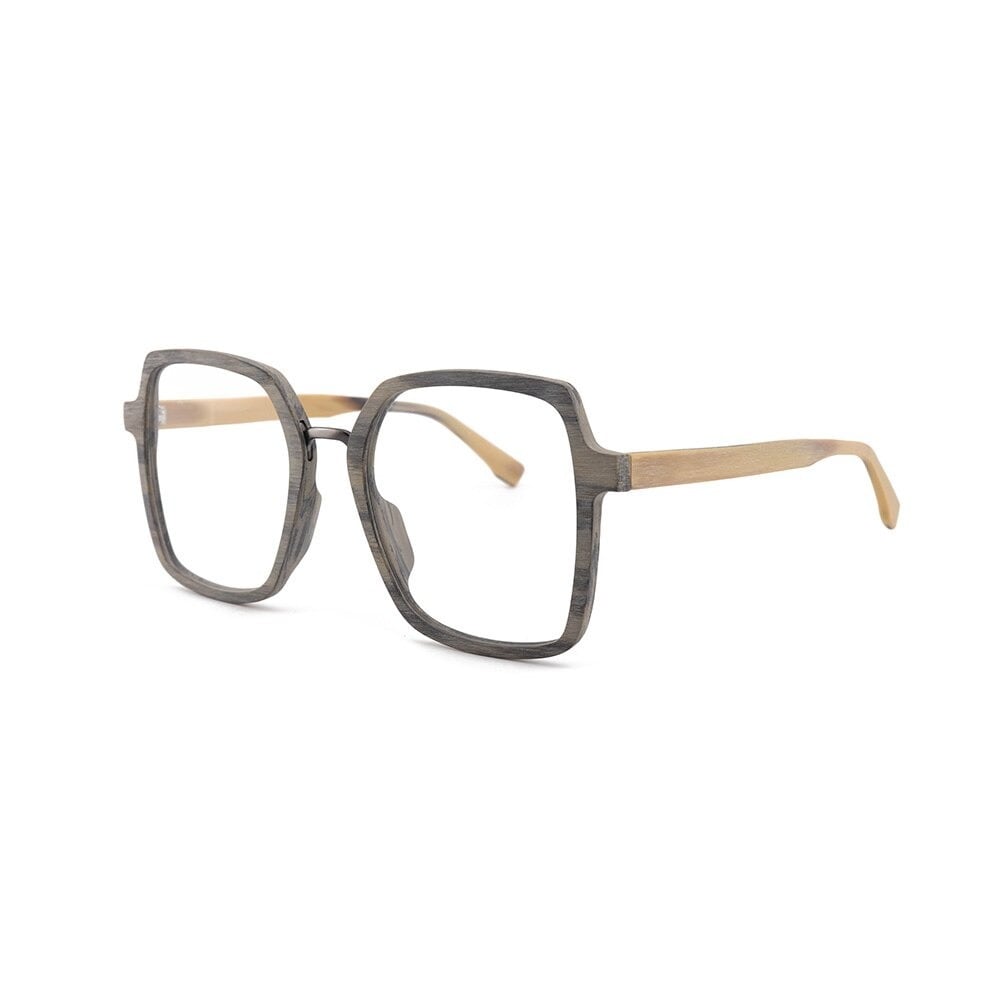 Wood Oversized Unique Design Square Glasses【BJ0530】