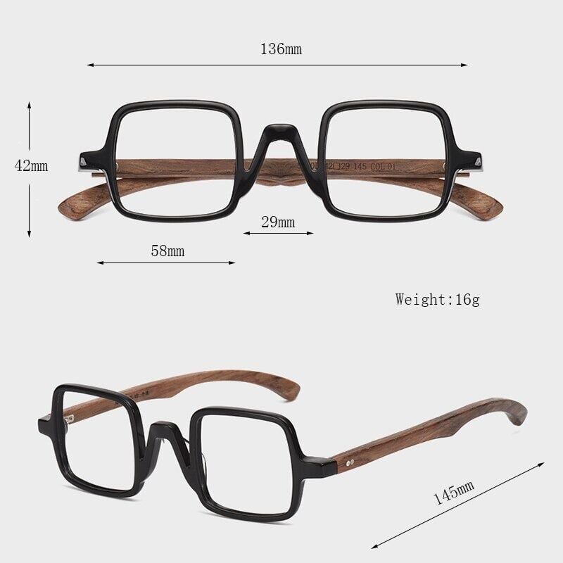 Wooden Square Gothic Glasses【BJ0280】