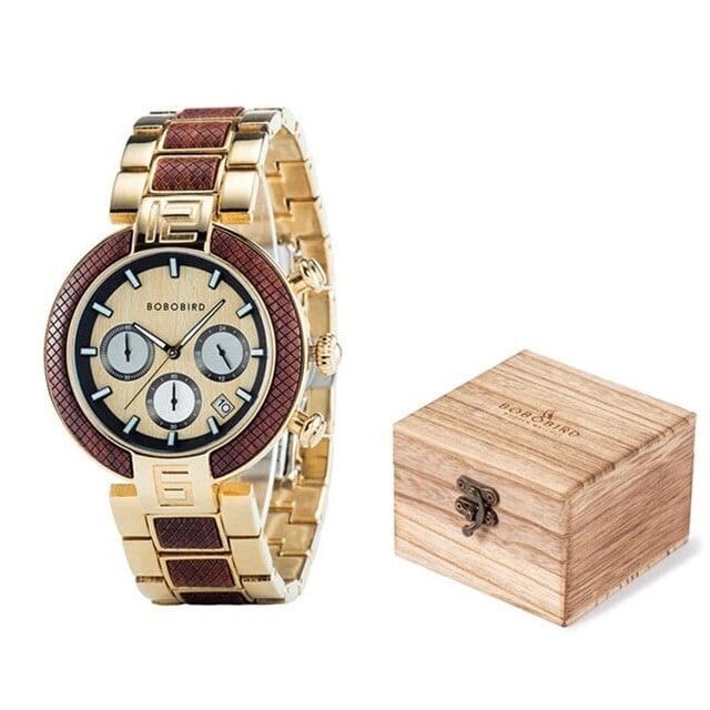 [3atm] Wooden watch - Metallic Luxury【BJ2423】