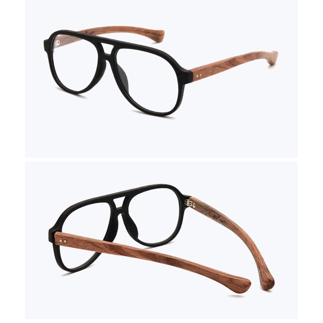 Wood Oversized Oblong Glasses【BJ0513】