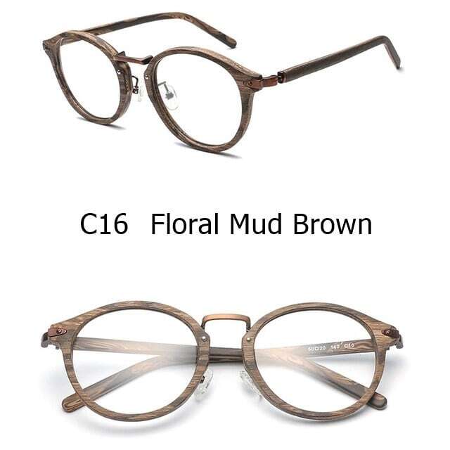 Wood grain glasses - Oval（木目のオーバルメガネ）【BJ0115】