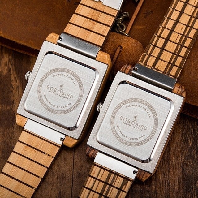 [3atm] Wooden watch - Square Rich【BJ2411】
