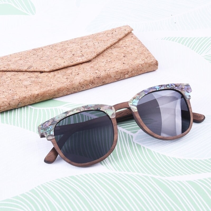 Seashell And Wood Frame Sunglasses【BJ0533】