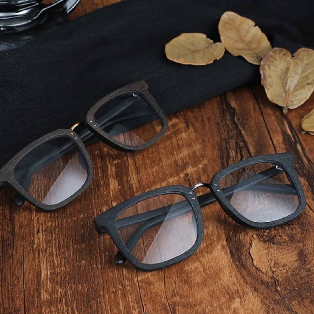 Retro Wood Square Sunglasses【BJ0536】