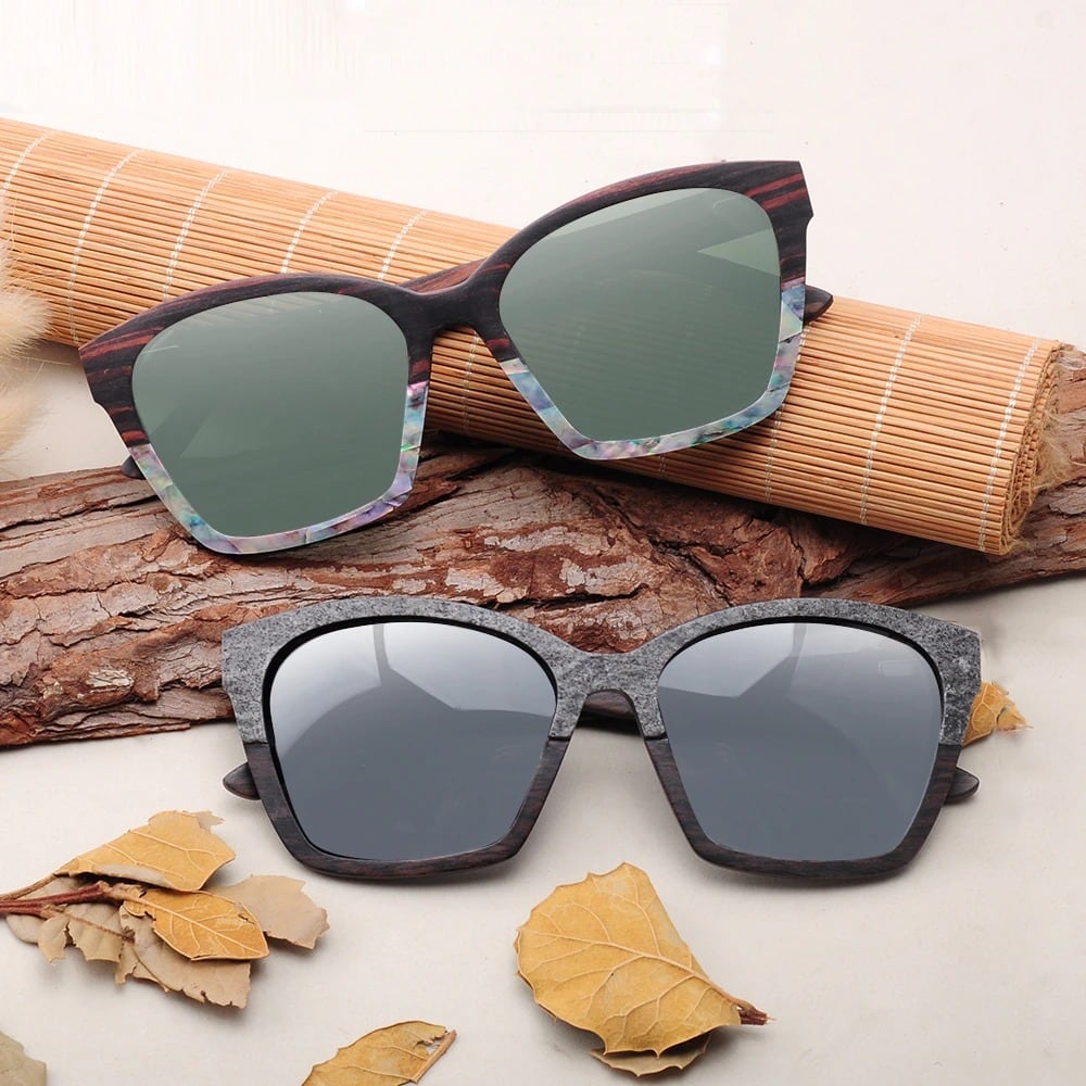 Two Materials Frame Wood Sunglasses【BJ0531】