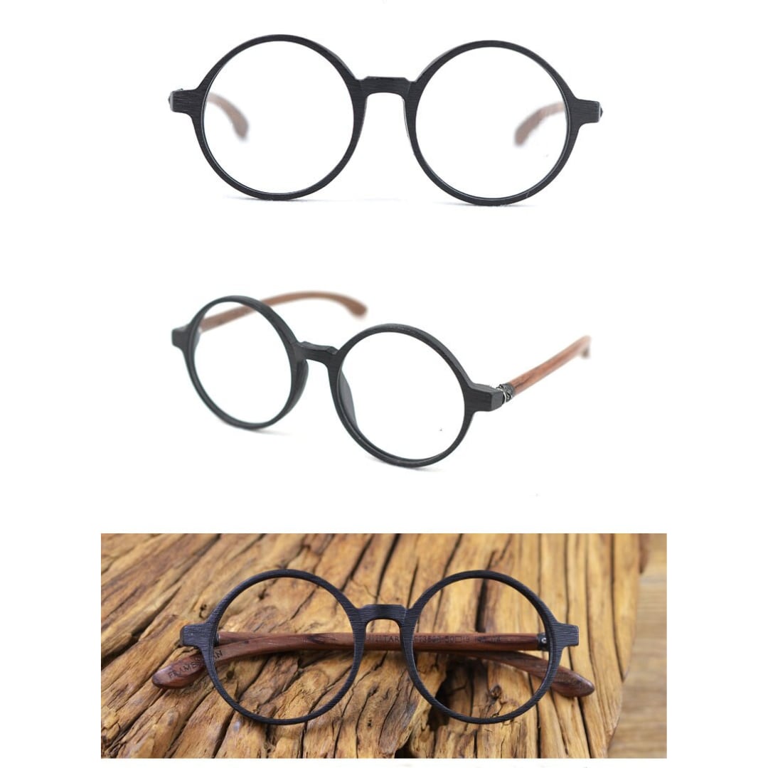 Retro Round Natural Wood Eyeglasses【BJ1513】