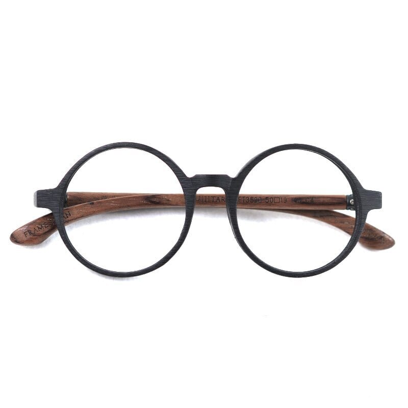 Retro Round Natural Wood Eyeglasses【BJ1513】