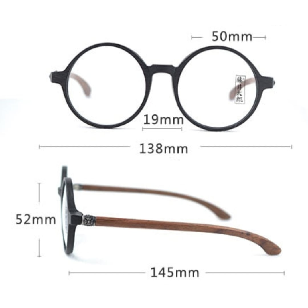 Retro Round Natural Wood Eyeglasses【BJ1513】