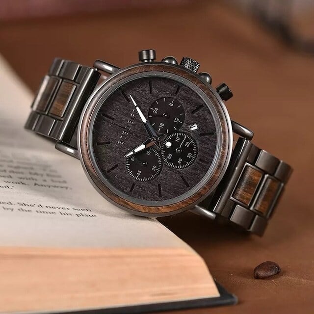[3atm] Wooden watch - Coffee Vintage【BJ0017】
