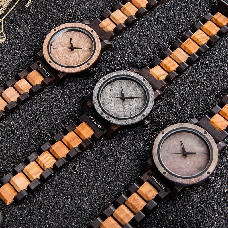 Wood And Rock Quartz Watch【BJ0551】