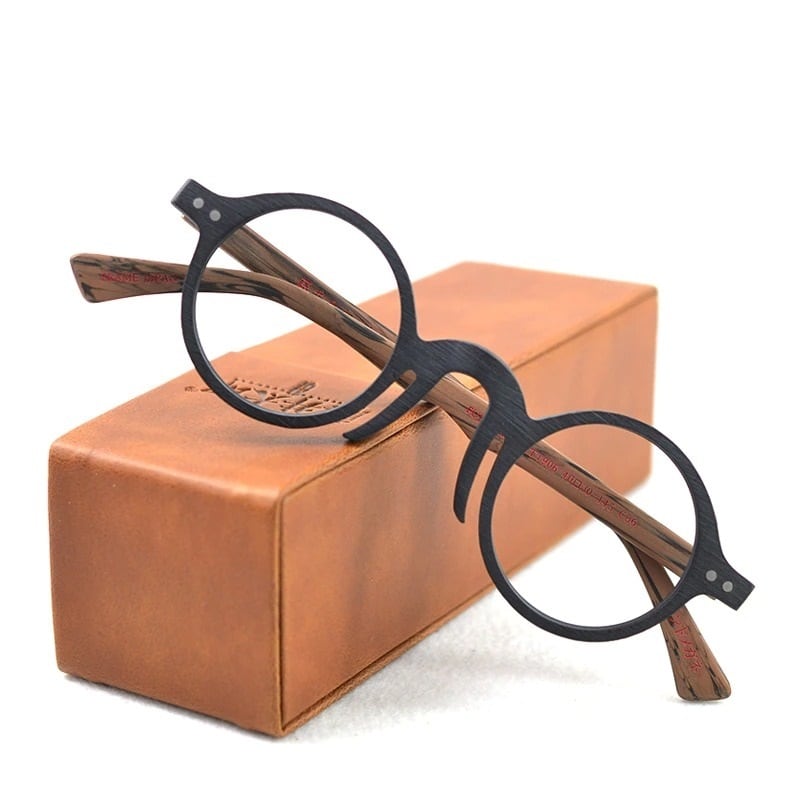 Wood grain Retro Round Glasses【BJ0506】