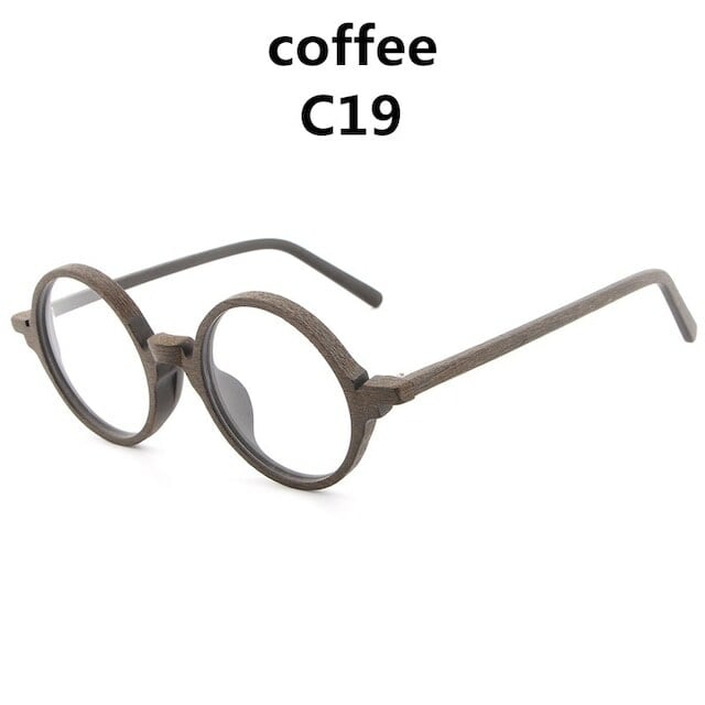 Wood grain ”MARU” megane（木目の丸メガネ）【BJ0012】
