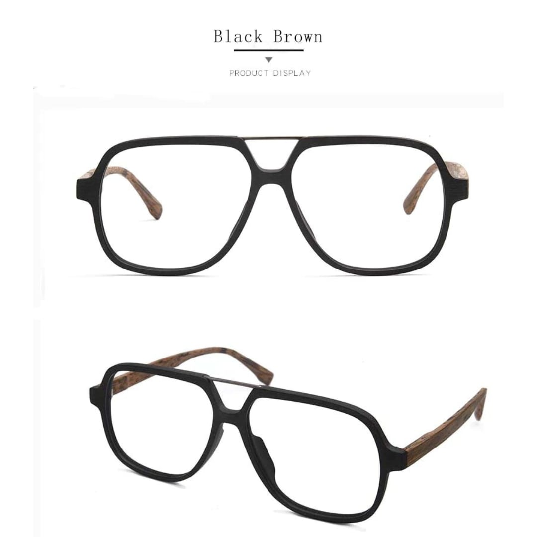 Fashionable Wood Oversized Square Glasses【BJ0512】