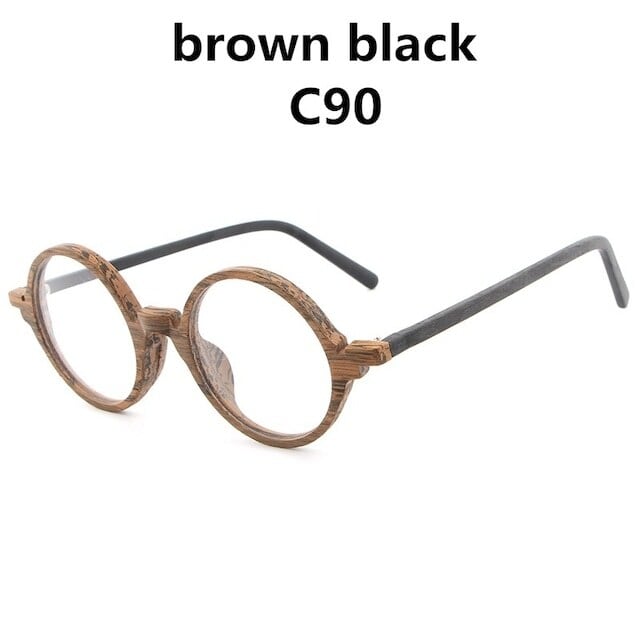 Wood grain ”MARU” megane（木目の丸メガネ）【BJ0012】