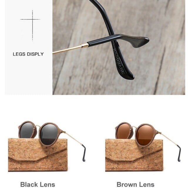 Wooden ring sunglasses - Metal Temple【BJ0193】