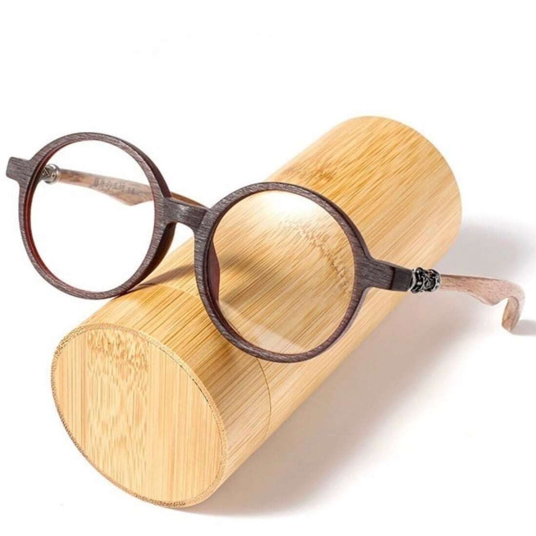 Wooden temple glasses - Round【BJ0196】