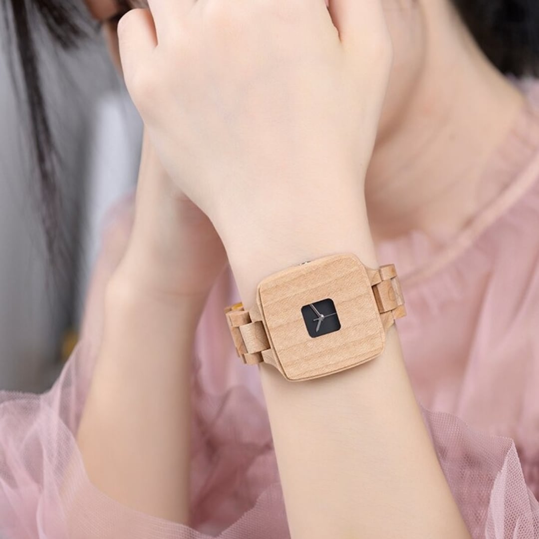 Fashionable Wood Square Watch【BJ0545】
