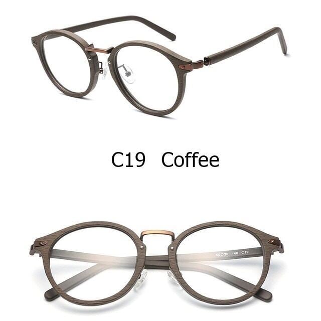 Wood grain glasses - Oval（木目のオーバルメガネ）【BJ0115】