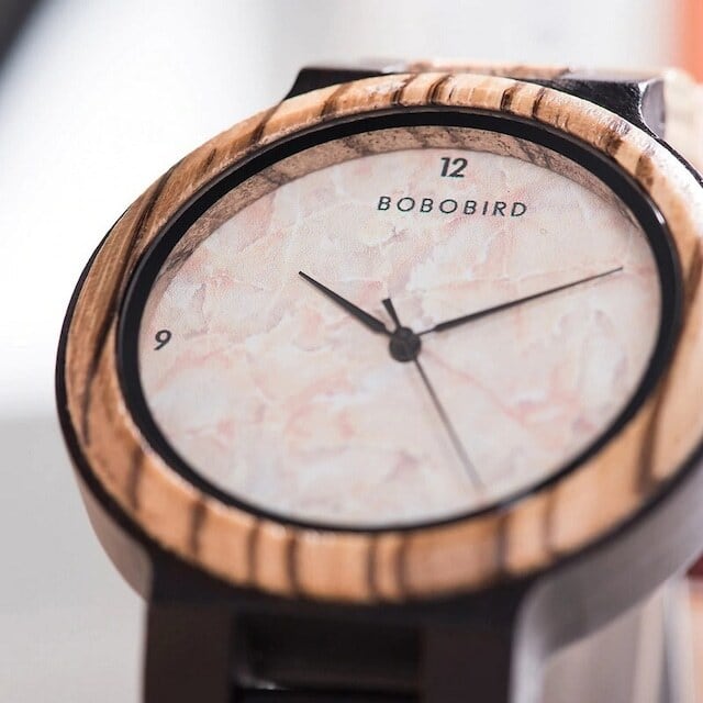 [3atm] Wooden watch - Marble design【BJ2180】