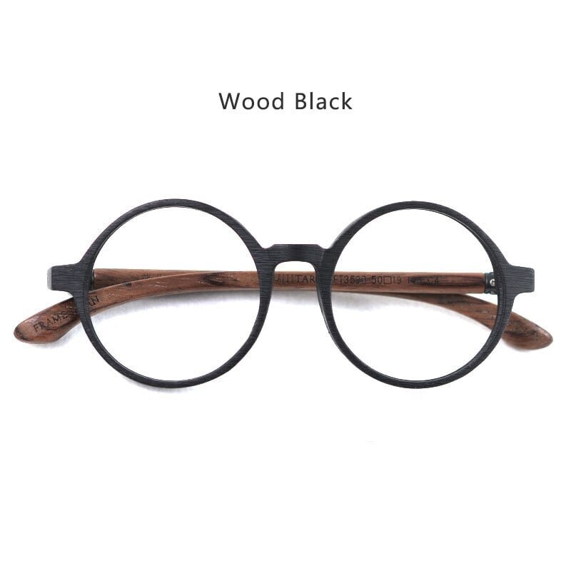 Retro Round Natural Wood Eyeglasses【BJ1513】