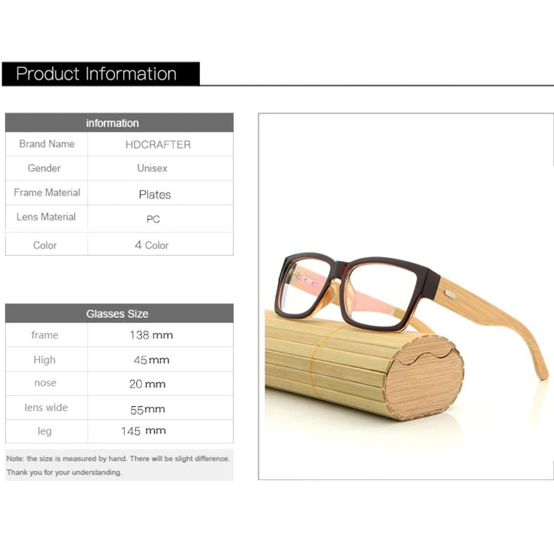 Bamboo And Acetate Square Sunglasses【BJ0535】